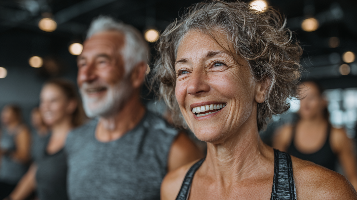 Активні люди зрілого віку на тренуванні